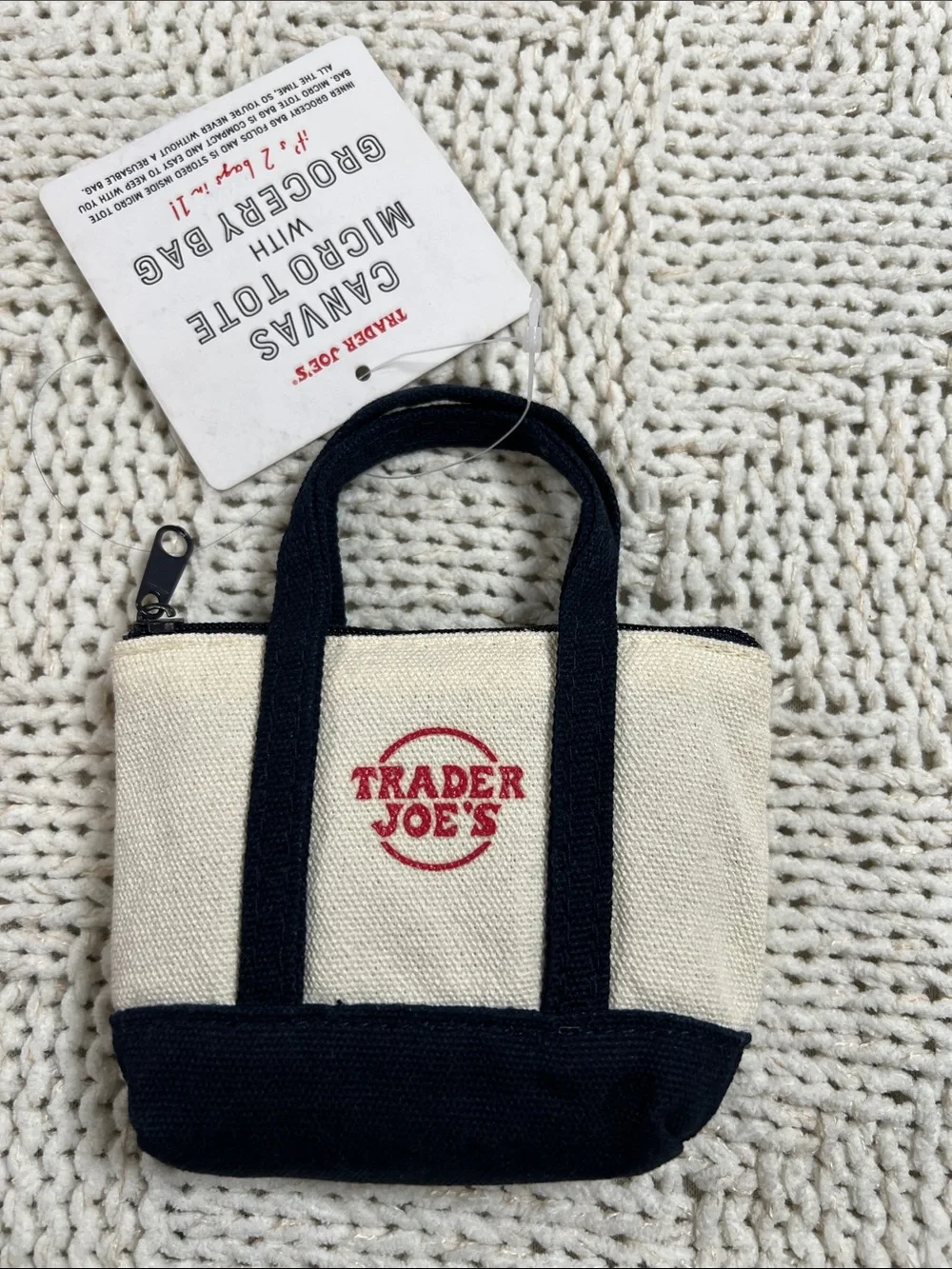 Trader Joe’s Canvas Micro Tote W/ Grocery Bag